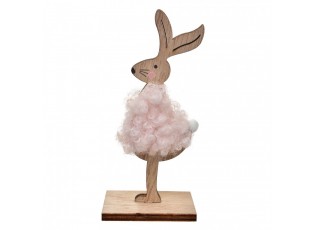 Dřevěná dekorace králíček Lapin Boisé - 5*4*12 cm