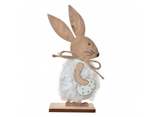 Decorative Figurine Rabbit 15 Cm Brown Pink Wood - 7*4*15 cm