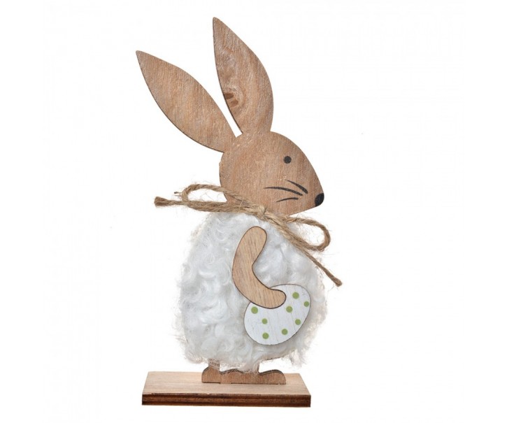 Decorative Figurine Rabbit 15 Cm Brown Pink Wood - 7*4*15 cm Clayre & Eef