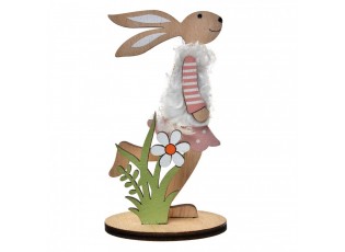 Decorative Figurine Rabbit 12 Cm Brown Red Wood - 6*4*12 cm