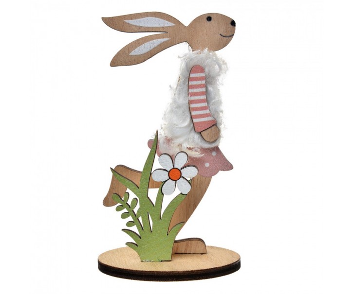 Decorative Figurine Rabbit 12 Cm Brown Red Wood - 6*4*12 cm Clayre & Eef