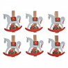 Set 6ks malý dřevěný kolíček s houpacími koníky - 4*1*4 cm