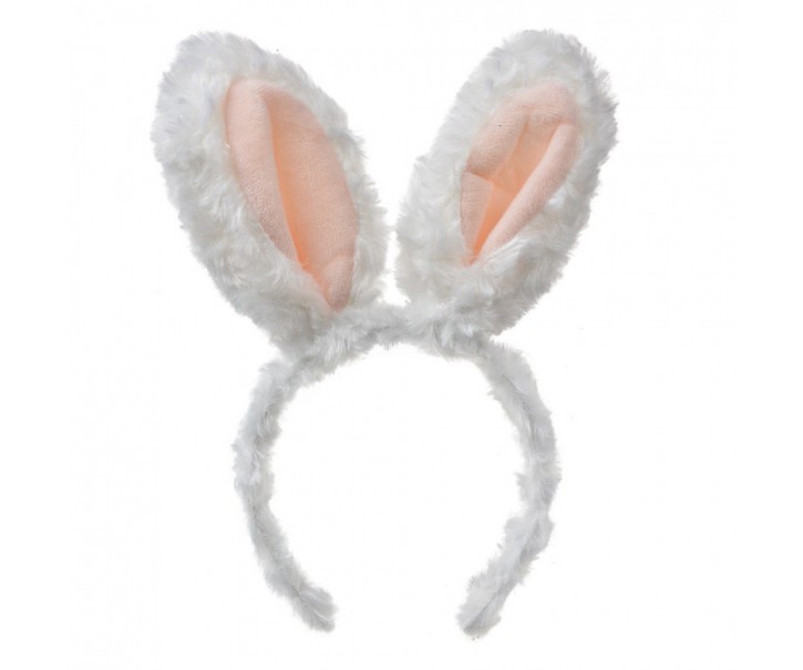 65686 Headband 13x3x27 Cm White Plastic Rabbit - 13*3*27 cm Clayre & Eef