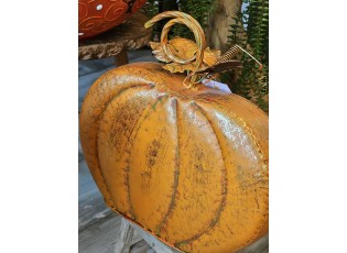 Oranžová kovová dekorace dýně Pumpkin - 34*15*32 cm