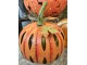 Oranžová kovová dekorace dýně Pumpkin s Led světýlky - 28*34 cm 