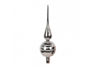Christmas Tree Topper ? 8x31 Cm Silver Colored Glass - Home deco