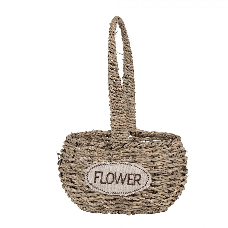 2ks pletený košík s uchy Flower - 20*16*11/28 / 16*12*9/23 cm