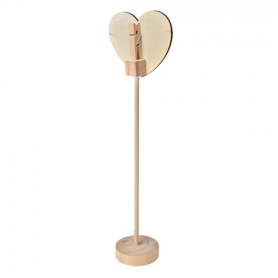 Přírodní dřevěná tabulka ve tvaru srdce - 8*5*27 cm 
