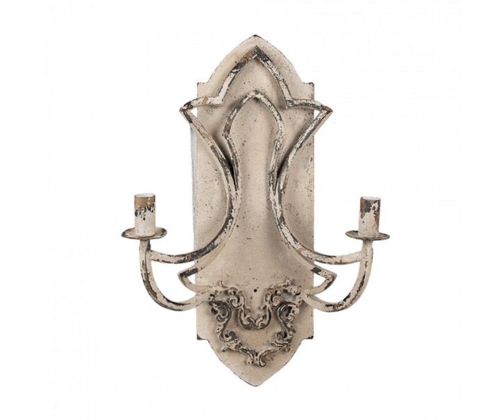 Nástěnné béžová vintage lampa - 41*17*60 cm E14/max 2*25W Clayre & Eef