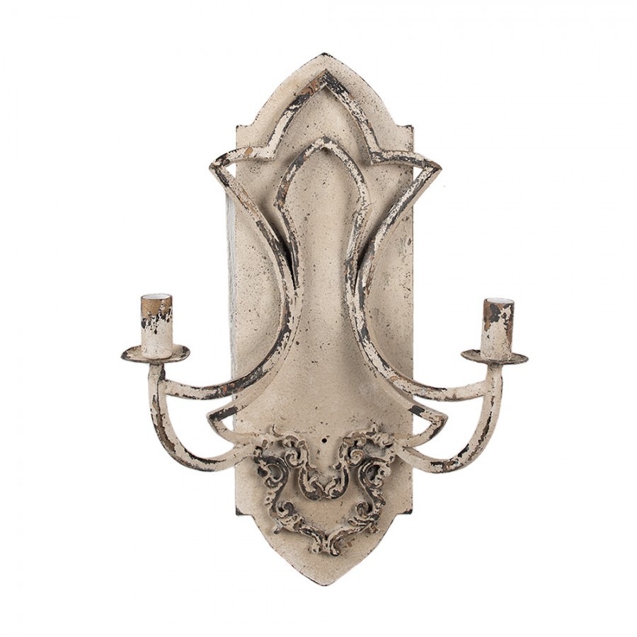 Nástěnné béžová vintage lampa - 41*17*60 cm E14/max 2*25W