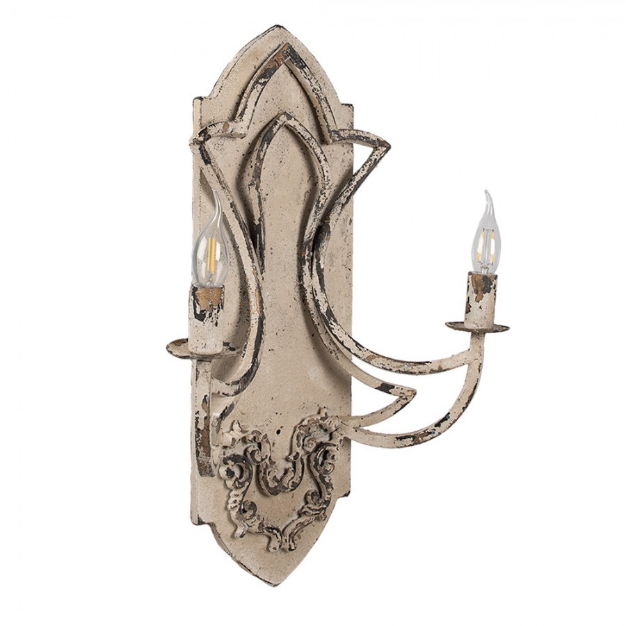Nástěnné béžová vintage lampa - 41*17*60 cm E14/max 2*25W