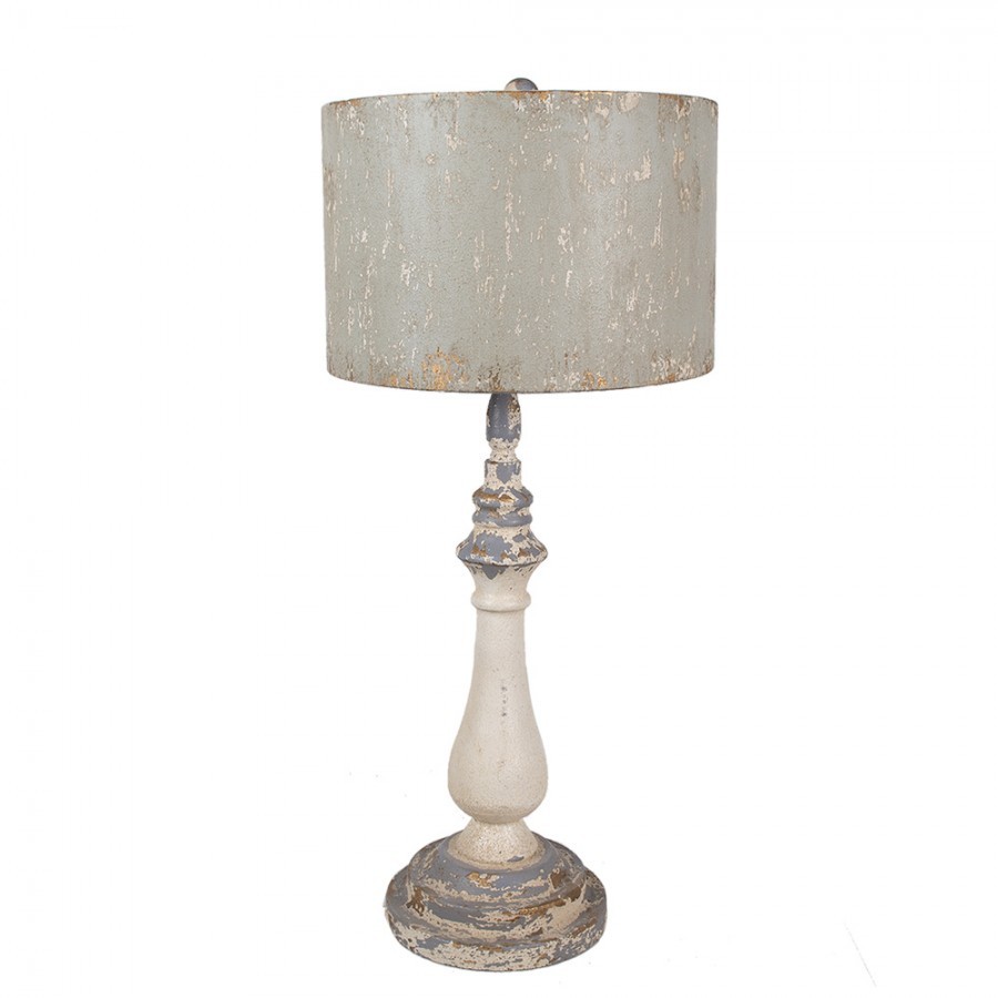 Béžová kovová vintage stolní lampa Lucienne - Ø 33x75 cm