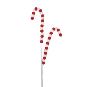 Bílo-červený vánoční zápich lízátka hole Candy - 13*1*60 cm
