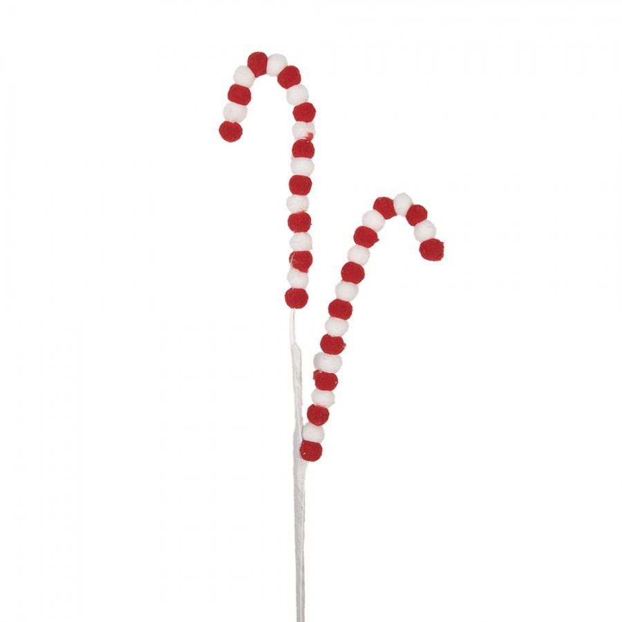 Bílo-červený vánoční zápich lízátka Candy - 13*1*60 cm