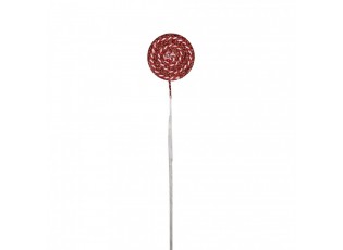 Bílo-červený vánoční zápich lízátka Lollipop - 6*2*40 cm