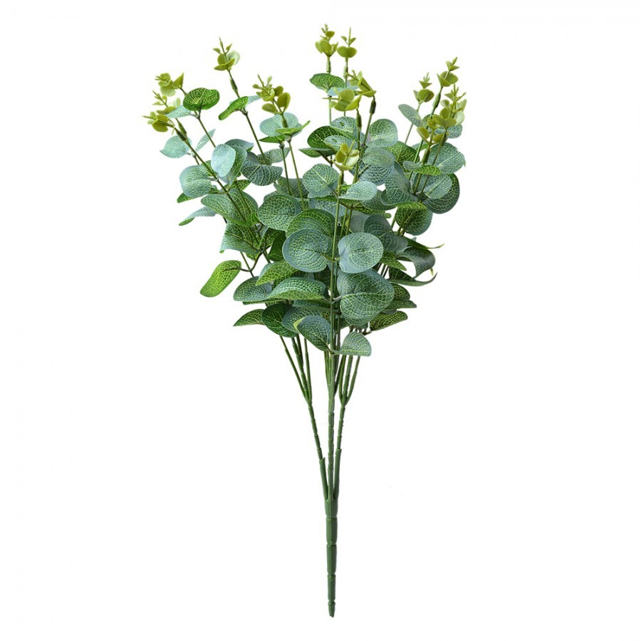 Dekorace tmavší zelená umělá rostlina s panašovanými listy - 12*8*50 cm