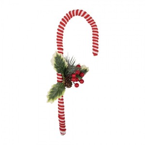 Bílo-červený vánoční zápich lízátka hole Candy - 13*3*30 cm