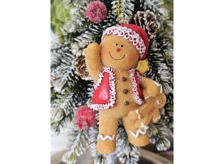 Hnědá vánoční ozdoba Perníček Gingerbread - 6*4*9 cm