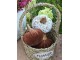 Hnědo-bílá krajková dekorace dýně Pumpkin S - Ø 9*8 cm Clayre & Eef