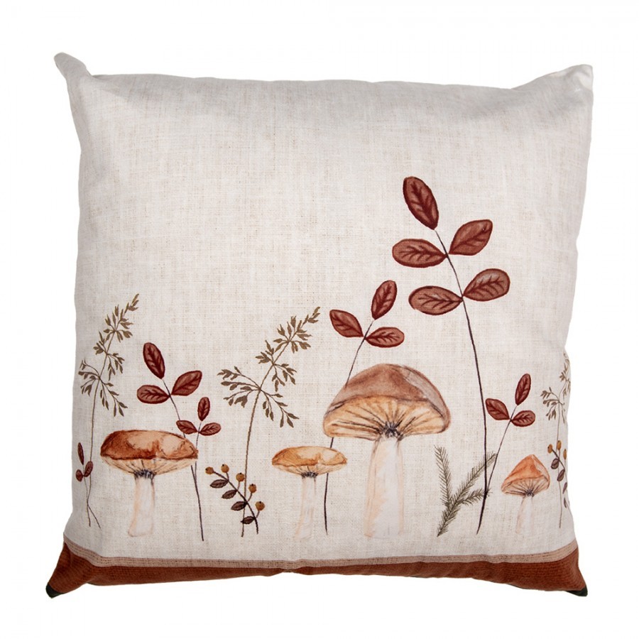 Béžový povlak na polštář s houbičkami Little Forest Jewels - 45*45 cm