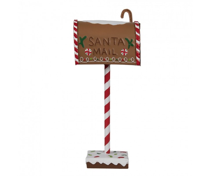 Hnědá kovová dekorace schránky Santa - 14*8*37 cm