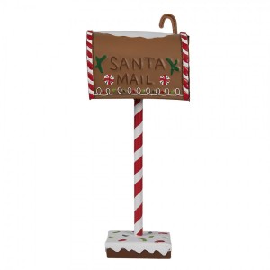 Hnědá kovová dekorace schránky Santa - 14*8*37 cm