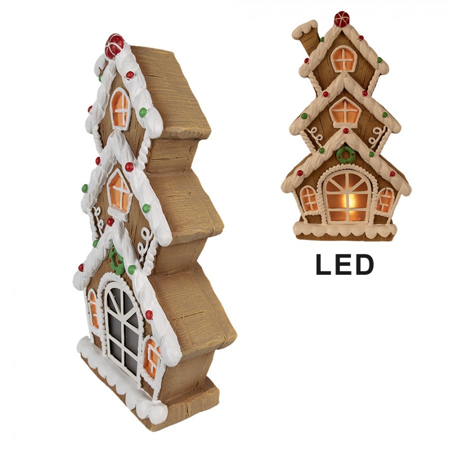 Vánoční perníková chaloupka s Led světýlky Gingerbread House - 24*11*41 cm