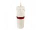 Bílá vánoční svíčka s vínovou mašlí Led Candle - 18*20*56 cm / 3*AA Clayre & Eef