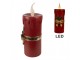 Vínová vánoční svíčka se zlatou mašlí Led Candle - 17*18*44 cm / 3*AA Clayre & Eef