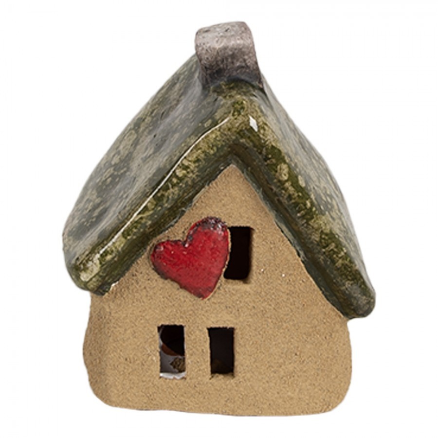 Decorative Figurine House 7x6x9 Cm Brown Ceramic - 7*6*9 cm