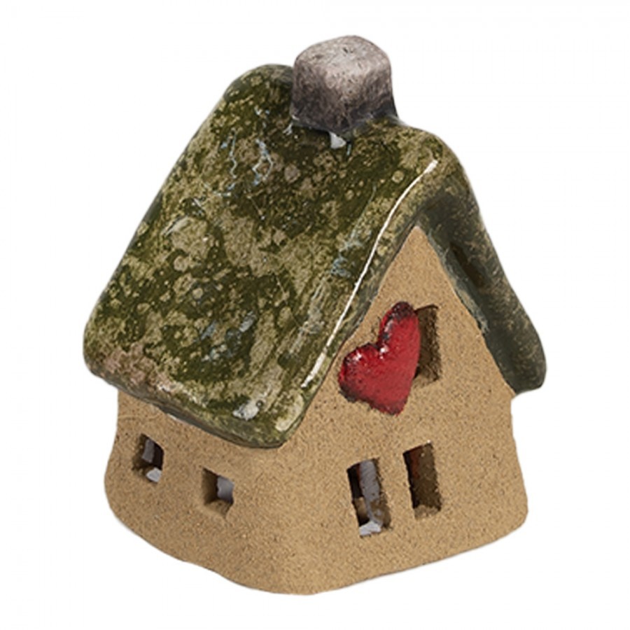 Decorative Figurine House 7x6x9 Cm Brown Ceramic - 7*6*9 cm