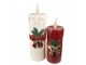 Vínová vánoční svíčka se zlatou mašlí Led Candle - 17*18*44 cm / 3*AA Clayre & Eef