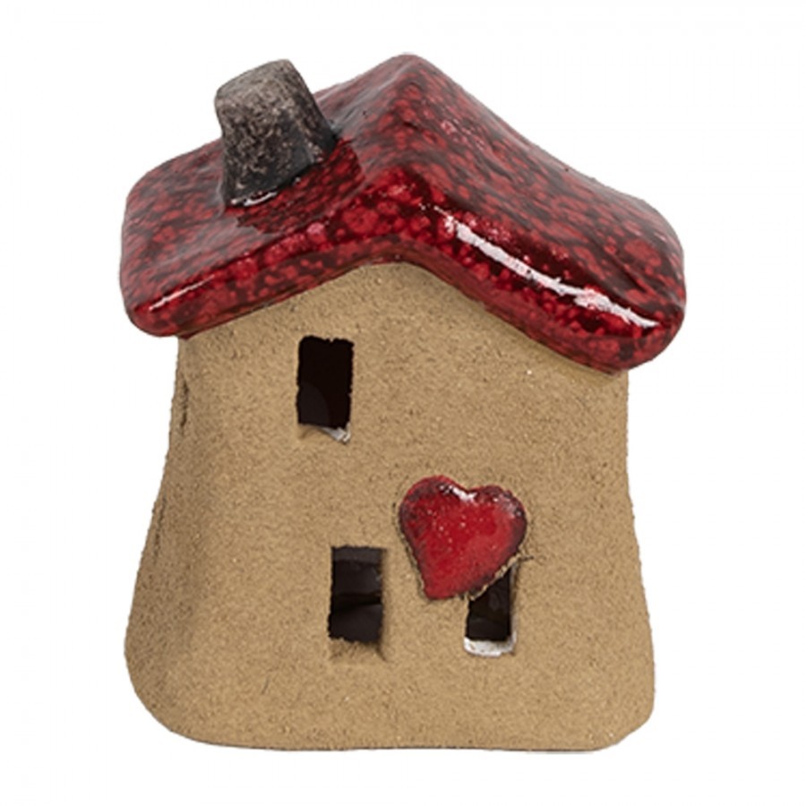 Dekorácia hnedý keramický domček - 7*6*8 cm