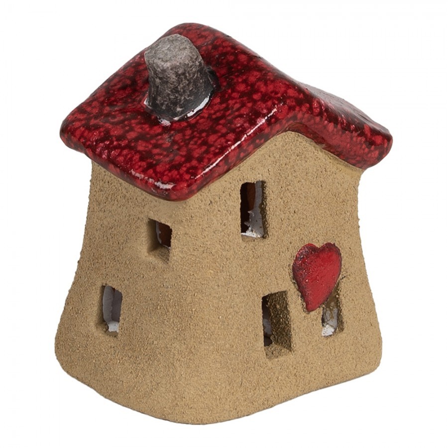 Dekorácia hnedý keramický domček - 7*6*8 cm