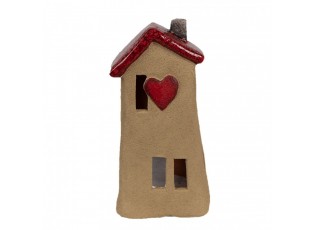 Decorative Figurine House 10x7x19 Cm Brown Red Ceramic - 10*7*19 cm