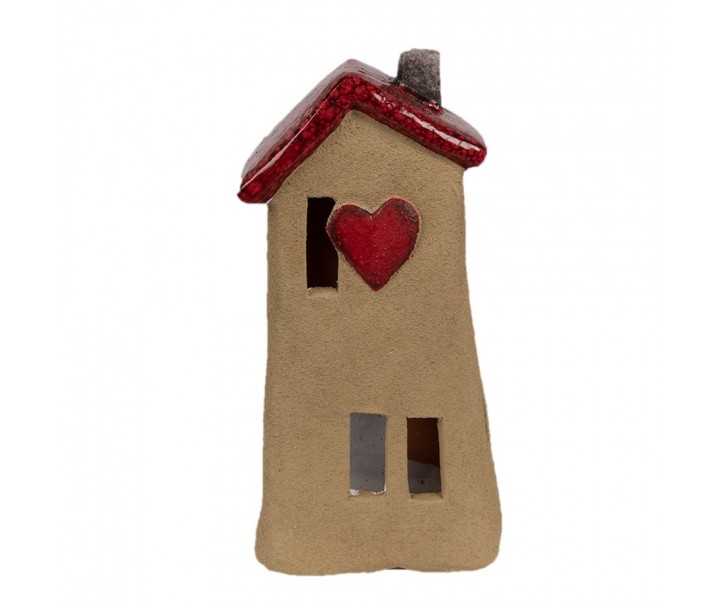 Decorative Figurine House 10x7x19 Cm Brown Red Ceramic - 10*7*19 cm Clayre & Eef