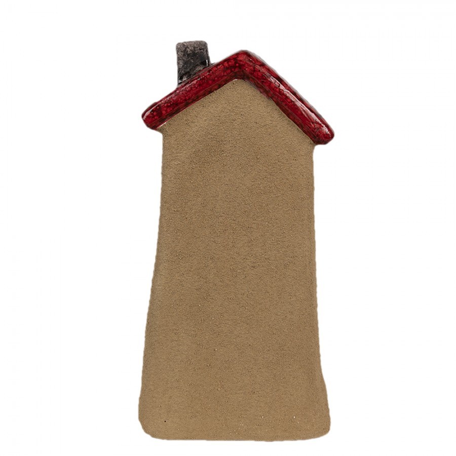 Decorative Figurine House 10x7x19 Cm Brown Red Ceramic - 10*7*19 cm