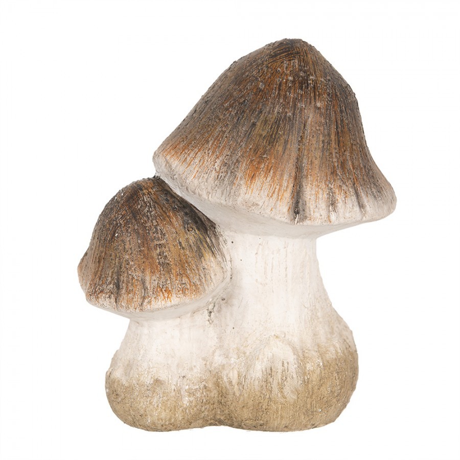 Béžovo-hnědá keramická dekorace houby Mushroom - 10*7*12 cm