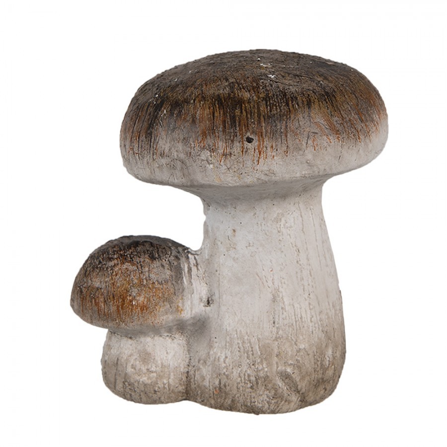 Béžovo-hnědá keramická dekorace houby Mushroom - 6*5*7 cm 6CE1767