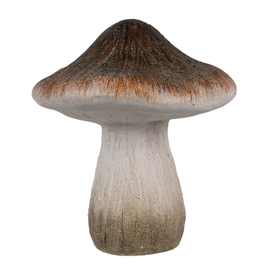 Béžovo-hnědá keramická dekorace houba Mushroom - Ø 11*12 cm 6CE1765