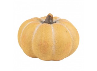 Žluooranžová keramická dekorace dýně Pumpkin - Ø 15*10 cm