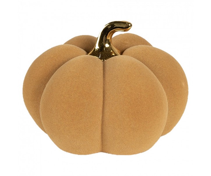 Decoration Pumpkin ? 18x14 Cm Yellow Ceramic - Interior Styles Clayre & Eef