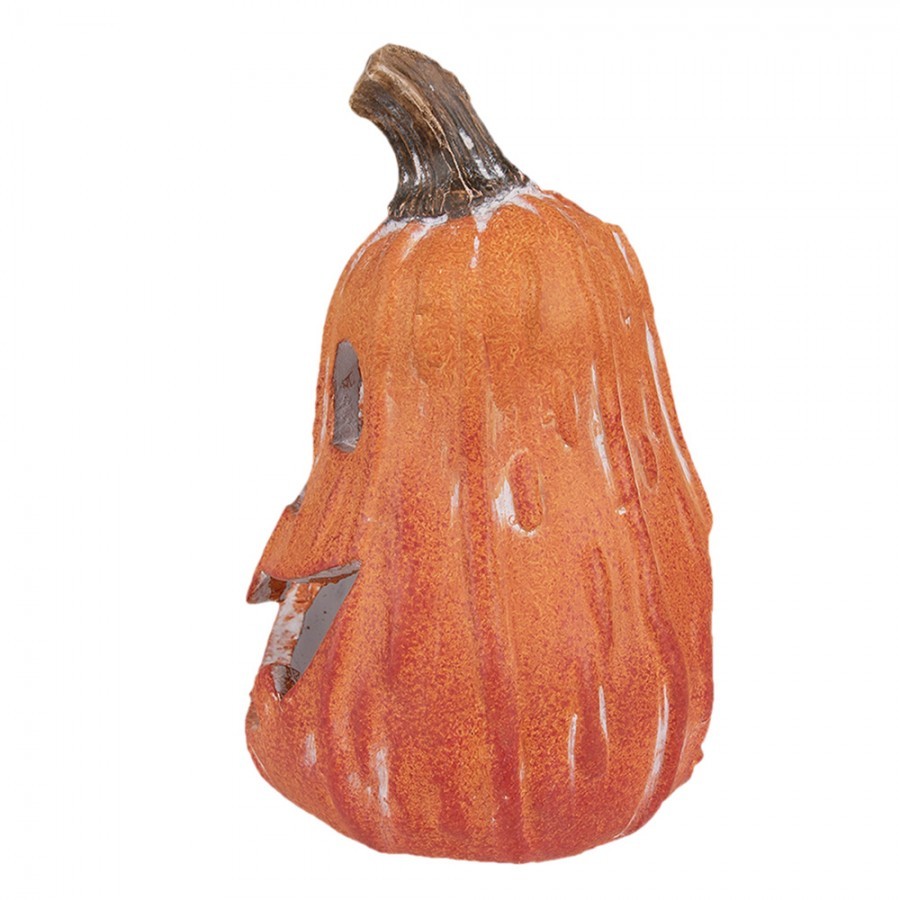 Oranžová keramická dekorace dýně Halloween - 11*10*18 cm