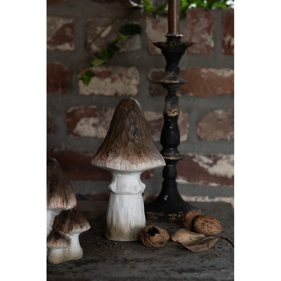 Béžovo-hnědá keramická dekorace houba Mushroom - Ø 12*22 cm