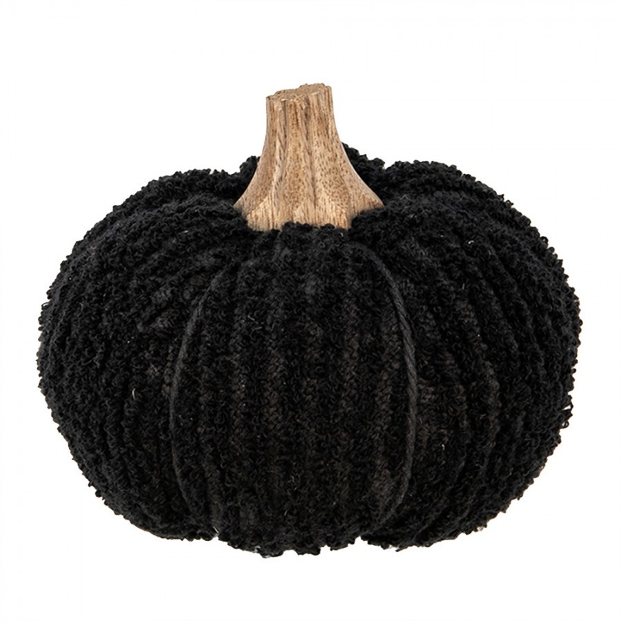 Černá látková dekorace dýně Pumpkin - Ø 12*10 cm