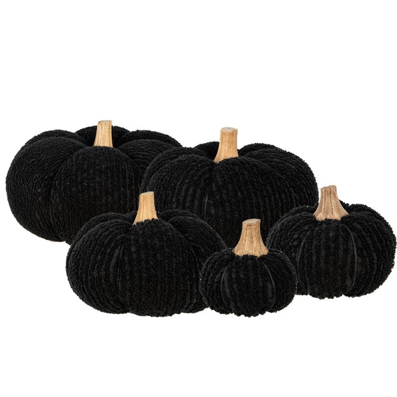 Černá látková dekorace dýně Pumpkin - Ø 15*12 cm