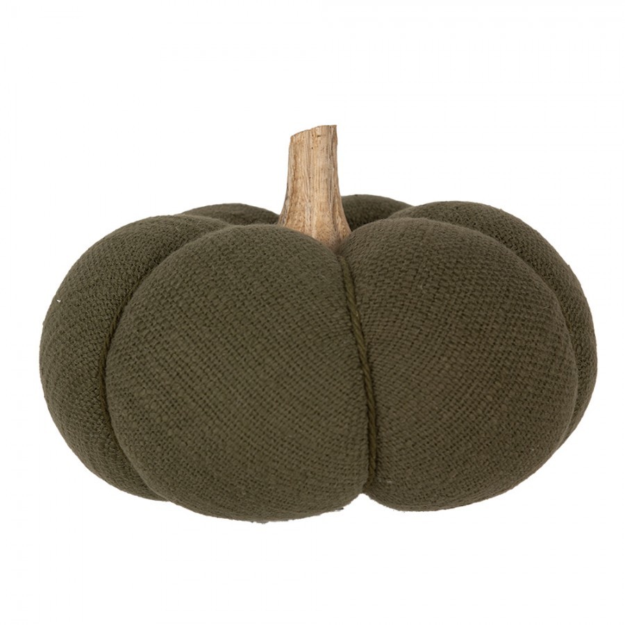 Zelená látková dekorace dýně Pumpkin - Ø 15*12 cm