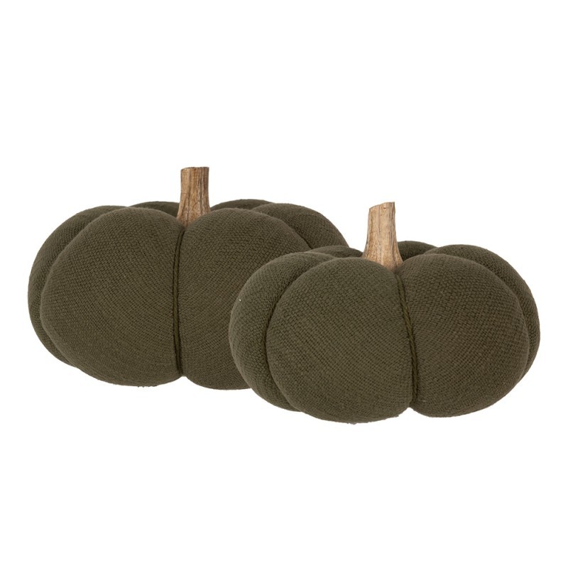 Zelená látková dekorace dýně Pumpkin - Ø 15*12 cm