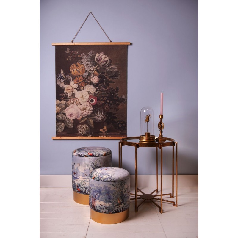 Nástěnná vintage mapa s květy - 80*2*100 cm