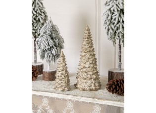 Béžová dekorace vánoční stromek Christmas Tree - Ø 13*30 cm